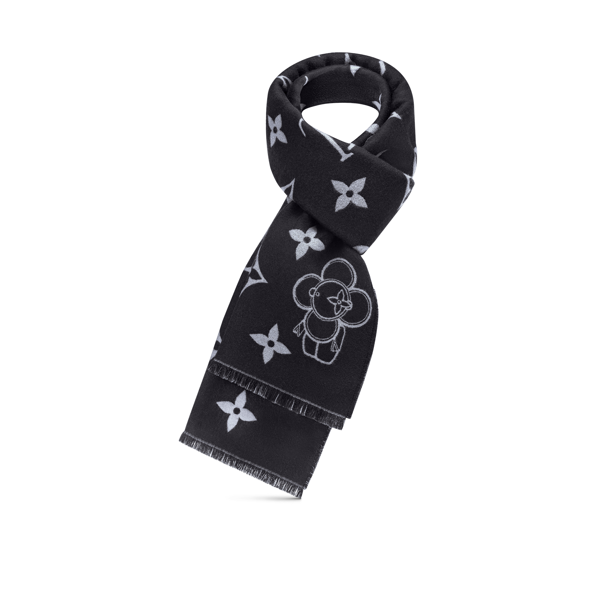 Monogram Vivienne Scarf - Luxury S00 Grey | LOUIS VUITTON